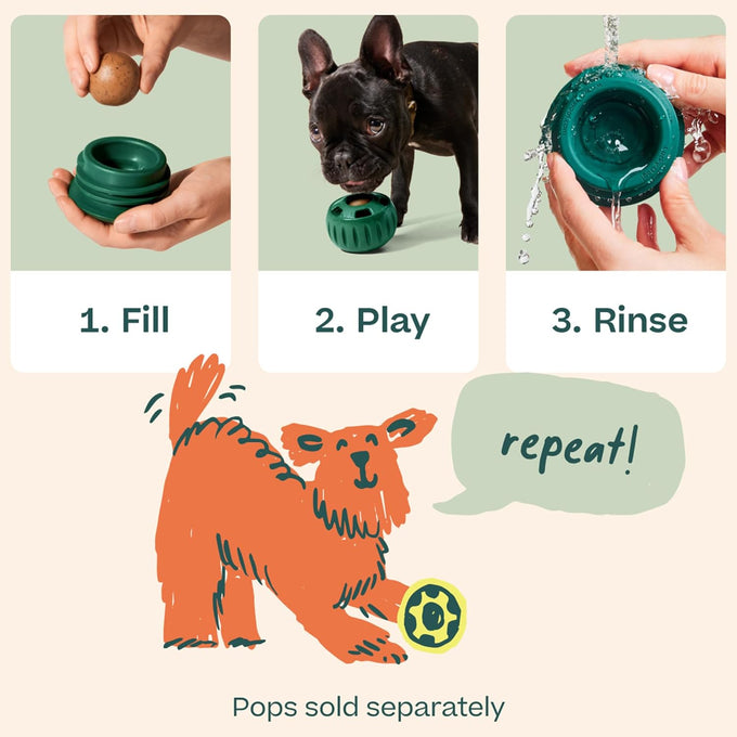 woof pupsicle long-lasting interactive dog ball toy for medium and large dogs 25-75 lbs