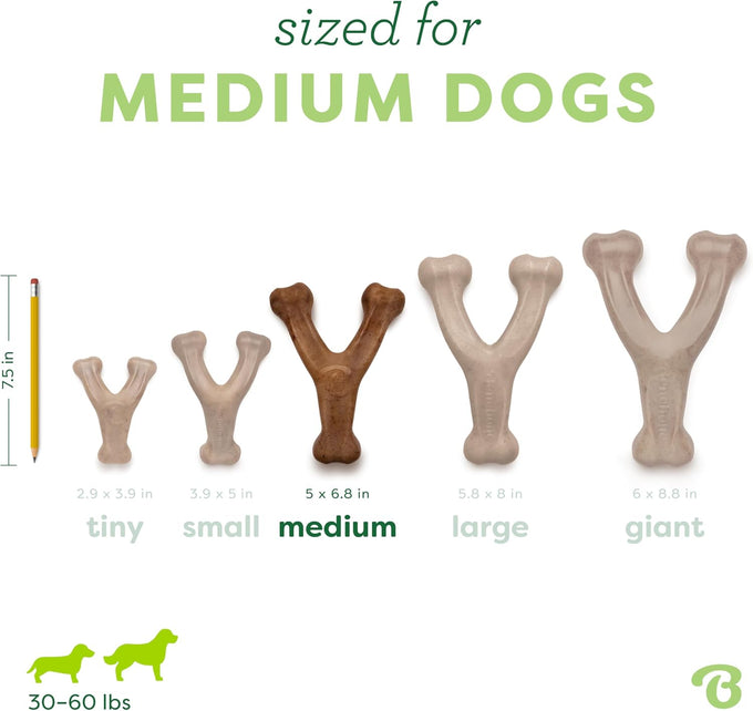 Benebone Wishbone Durable Dog Chew Toy, Medium, Real Bacon, Made in USA for Aggressive Chewers