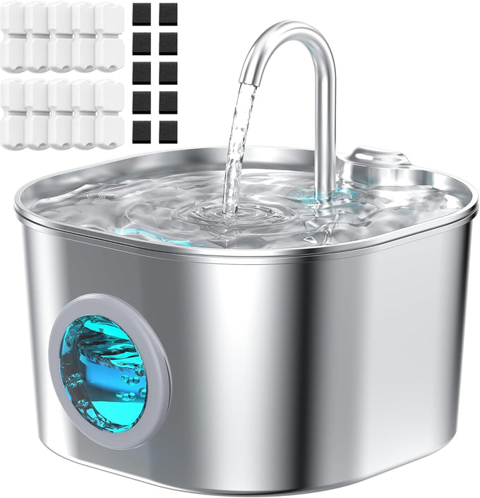 cat stainless steel water fountain 304 for cats/dog indoor automatic watering