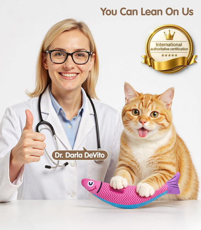 PetBusy cat toys with 5000mg organic catnip and silvervine, baby-grade soft and safe chew kicker for indoor cats and kittens