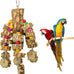 Myfamirea parrot toys for medium birds, natural wooden chew toys for African Greys, cockatoos, and macaws