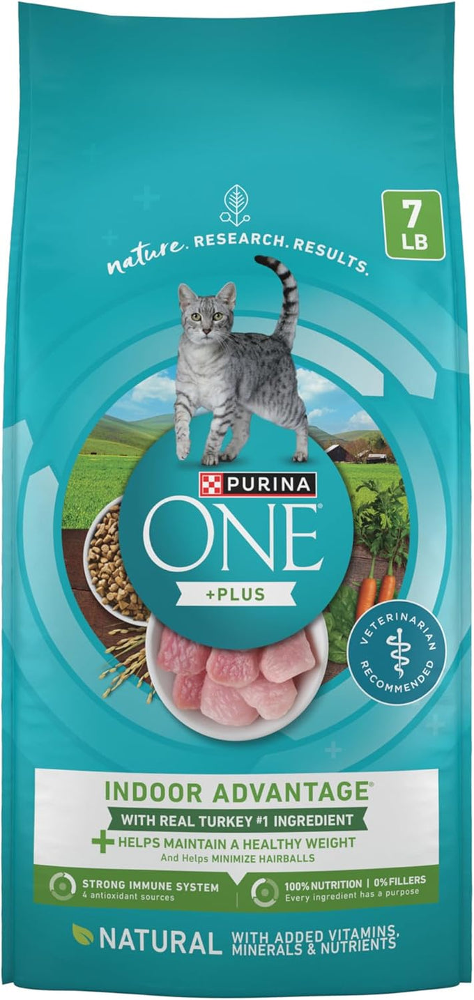Purina ONE Natural Low Fat Weight Control Indoor Dry Cat Food 22 lb Bag Plus Indoor Advantage