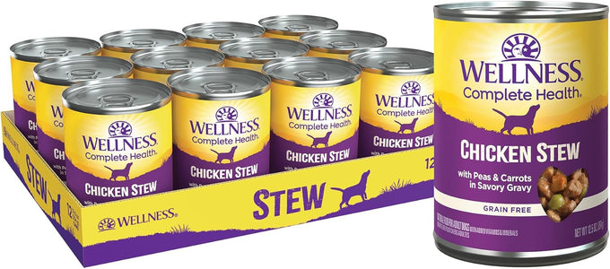 Wellness Grain-Free Chicken Stew Wet Dog Food, 12.5 oz, 12 Cans