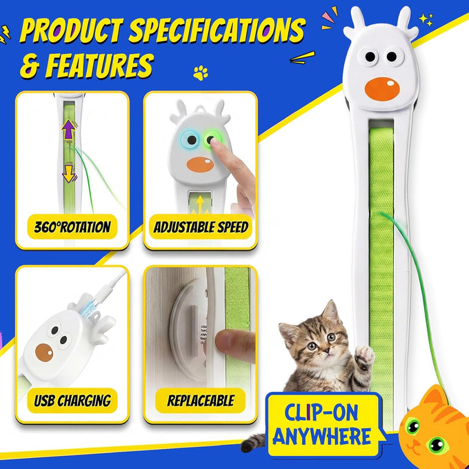 Furry Friend Interactive Automatic Cat Toy with Motorized String Action