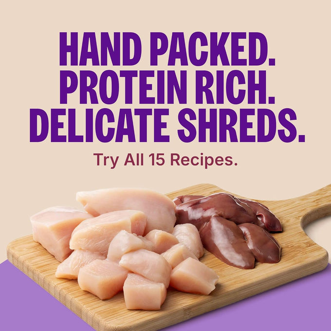 Wellness CORE Signature Selects Shredded Adult Canned Wet Cat Food, Grain Free, Chicken and Beef Entrée Recipe, 12 Cans