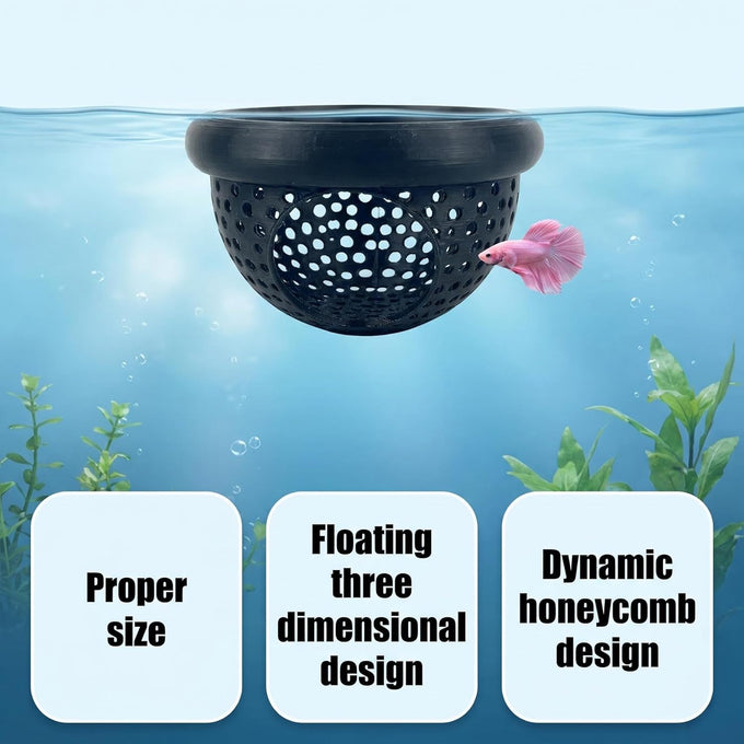 LXLO 2 PCS floating betta log & hammock, beta/betta fish tank accessories & toys, aquarium safe, compact design, 3D print PLA, 10cm x 5.6cm