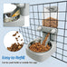 54 oz stainless steel rabbit food dispenser with gravity feeder for small animals and pets