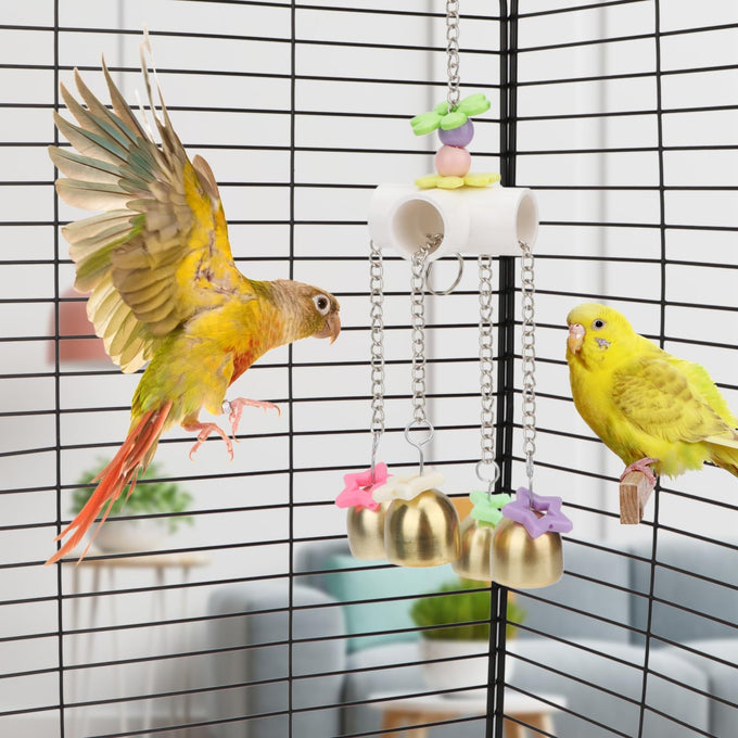 Bird Parrot Bells Toy for Budgie Parakeet Cockatiel Conure African Grey Lovebird with Sweet Sound
