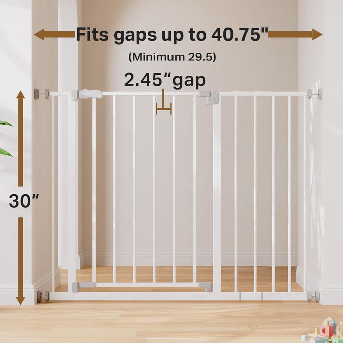 InnoTruth 29.5–40.75" baby gate with dual lock, 30" tall dog gates for doorways & hallways
