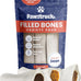 Pawstruck large 5-6’ filled dog bones variety pack - peanut butter, cheese & bacon, beef flavors - made in usa for aggressive chewers