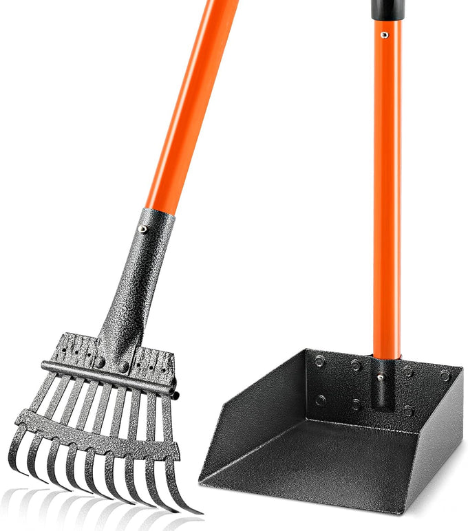 Pooper Scooper, stainless steel, long handle, medium small dog, heavy duty, pet supplies