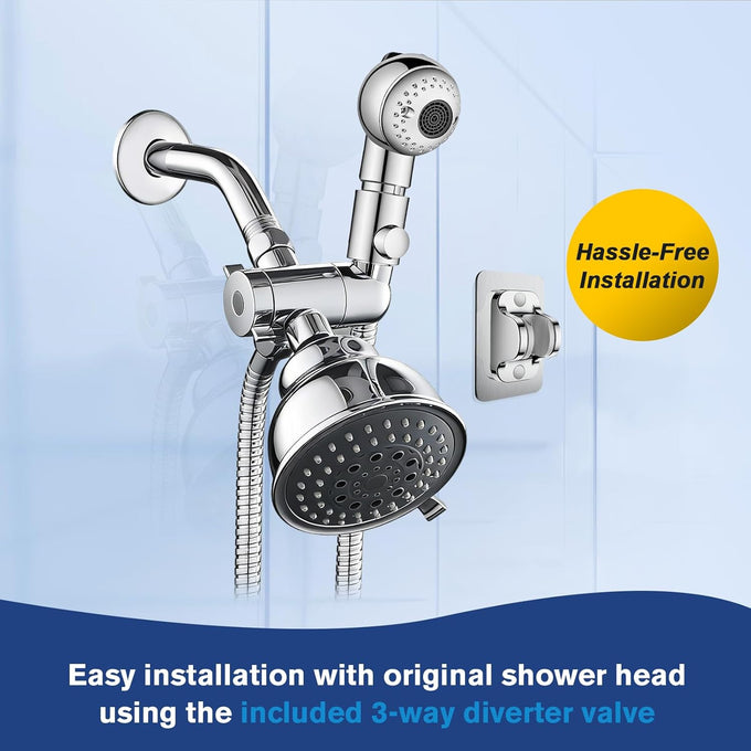 Gentle Pet Shower Attachment with One-Button Pause, 2-Mode Mini Pet Shower Head for Nervous Dogs and Cats, 98'' Long Hose