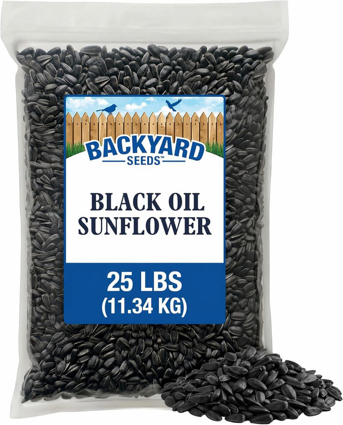Backyard seeds black oil sunflower seeds 50lbs thin shells premium cardinal food bulk