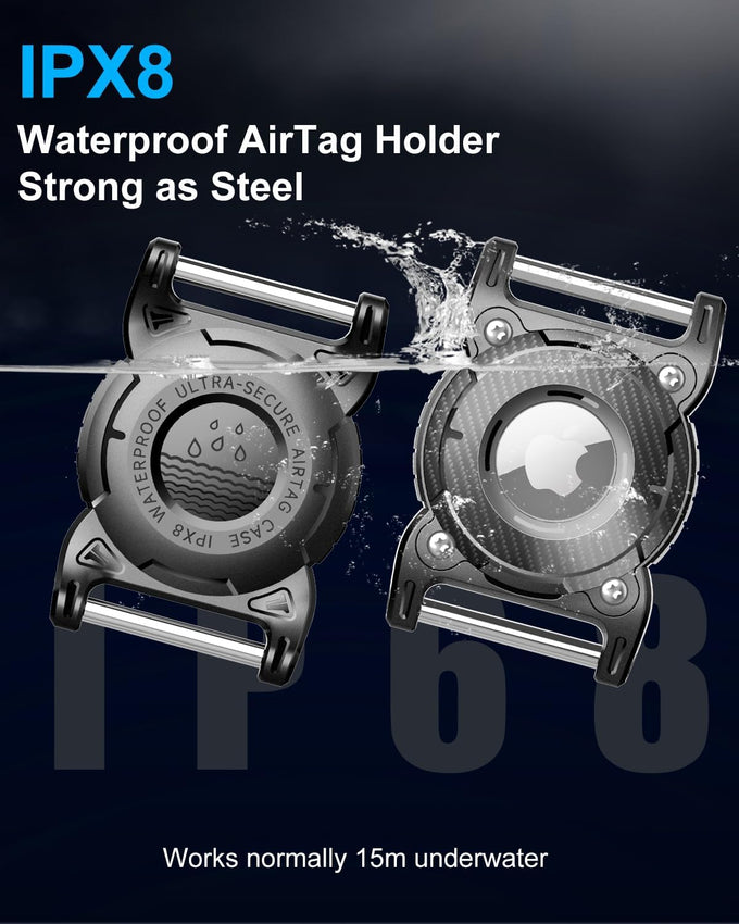 oneonta airtag dog collar holder waterproof compatible with 1\" width collar