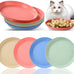 6 inch Wide Shallow Cat Bowls, 4Pcs, Food-Grade PP for Small Cats and Dogs, Whisker Fatigue Relief, Easy to Clean, Multicolor