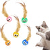 Bouncy Tails 5 Pack Natural Feather Bouncy Ball for Indoor Cats and Kittens Play Toy Set