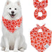 E-clover cute flower dog bandana with matching scrunchie for medium to large dogs - 27.5''x19.3''