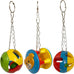 simena parrot ball toy set of 3 for medium to large birds and cats with bpa-free plastic and metal strings