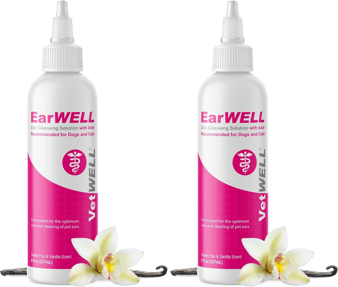 VetWELL cucumber melon ear cleaner for dogs and cats 8 oz otic rinse for infections and odor control