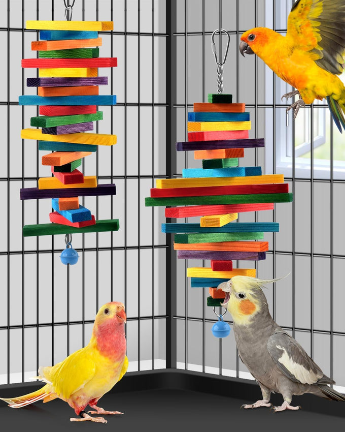 Bissap multicolored bird chewing sticks for small medium conure parakeet cockatiels lovebird pet birds