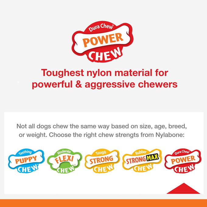 Nylabone textured knuckle bone power chew toy 2 pack x-large for dogs 50+ lbs original bacon flavor
