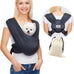 anccoplus charcoal black hands-free front facing small dog carrier with adjustable size
