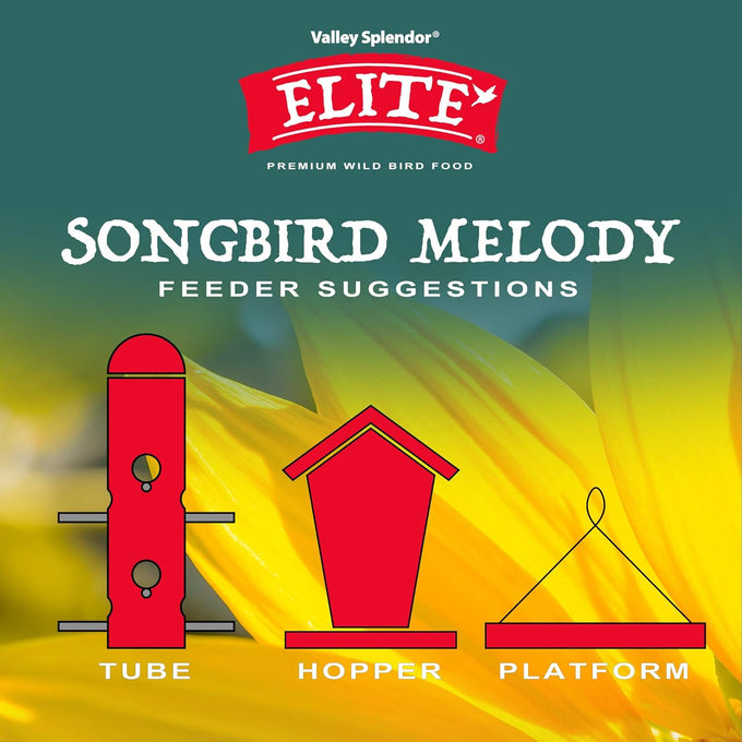 Songbird Melody Premium Bird Feed Blend with Black Oil Sunflower Seeds and Berry Scent