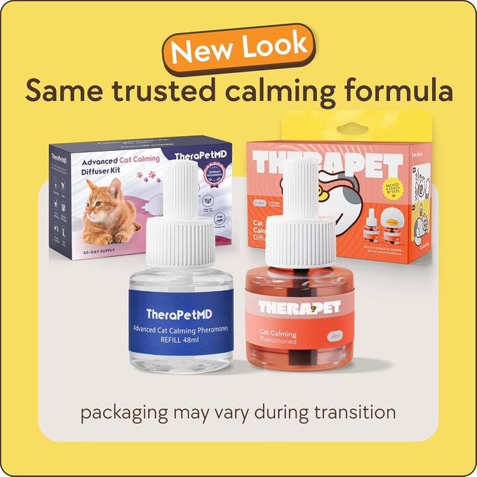 TherapetMD 60-Day Cat Calming Diffuser for Stress and Aggression - Dual-Pheromone Technology - 60-Day Refill Included - 700 sq ft Coverage