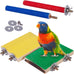 petsvv 4pc wood parrot perch stand platform toy for parakeets, parrots, cockatiels, conures, hamsters, gerbils, rats, mice bird cage accessories