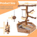 limio natural grape wood bird parakeet perch stand with toys for small birds