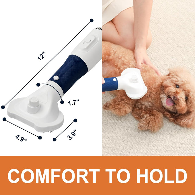 Professional 3-in-1 Dog Blow Dryer with Brush, Adjustable Temperature, and Quiet Operation
