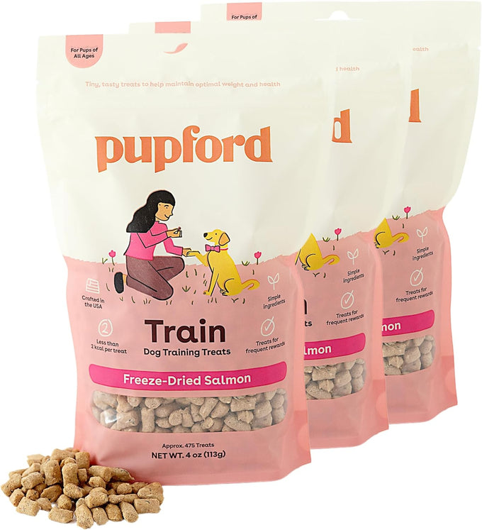 Pupford 475+ freeze-dried chicken training treats for dogs, 2-ingredient, 4 oz, allergy-friendly