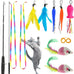zph cat toys interactive indoor 2pcs retractable cat wand 9pcs teaser toys kitten toy