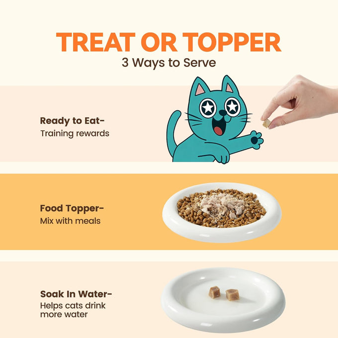 Single Ingredient Duck Bites Freeze Dried Cat Treats Grain-Free High Protein Healthy Training Snacks for Cats & Dogs 1 oz