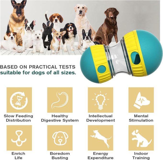 bsisuerm dog puzzle toy green adjustable treat dispenser for small medium large dogs