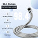 Gentle Pet Shower Attachment with One-Button Pause, 2-Mode Mini Pet Shower Head for Nervous Dogs and Cats, 98'' Long Hose