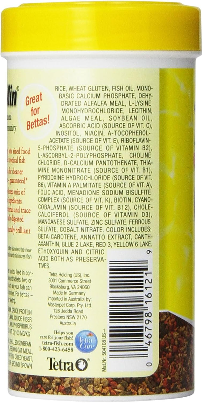 Tetra TetraMin Tropical Granules 3.52 Ounces - Nutritionally Balanced Fish Food for Small and Juvenile Tropical Fish