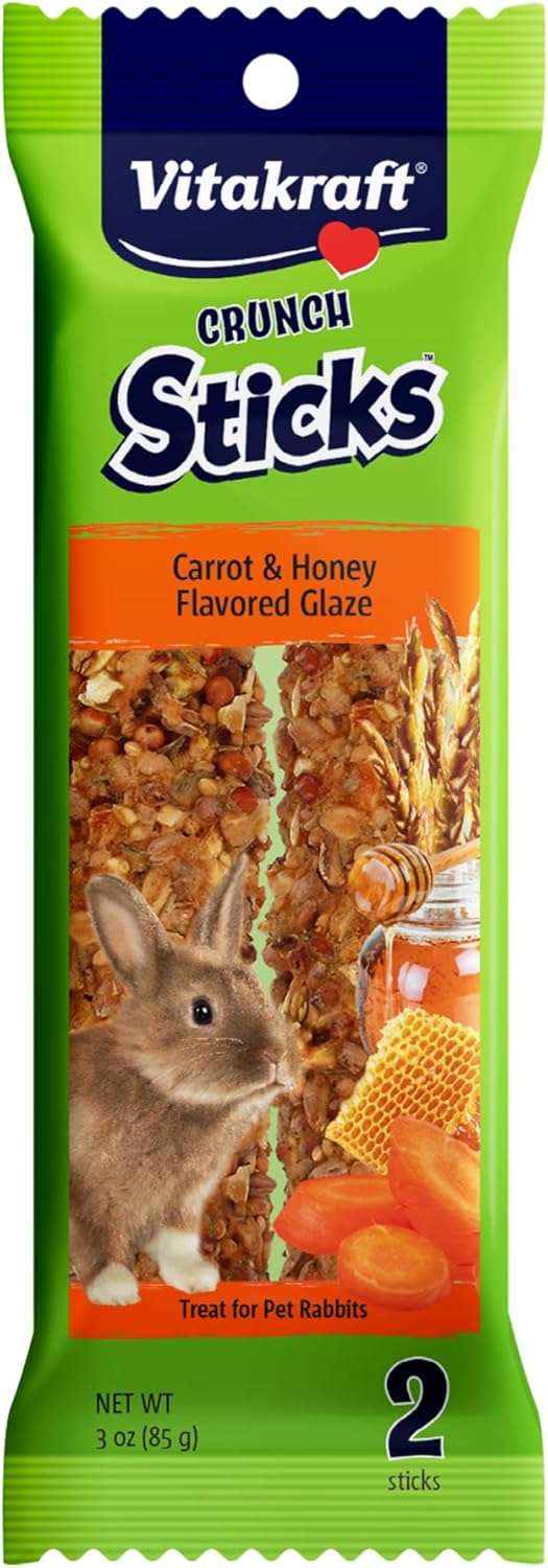 Vitakraft Crunch Sticks Rabbit Treats Wild Berry and Honey Flavor with Natural Grains and Honey