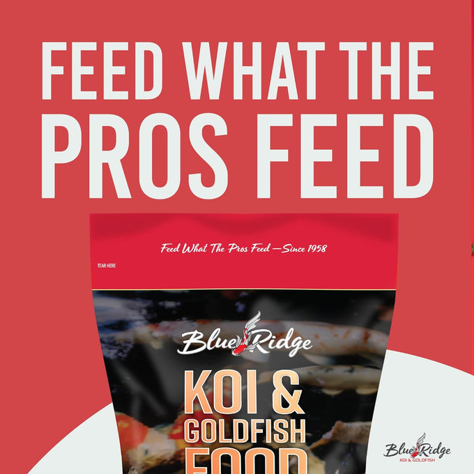 Blue Ridge 2lb Koi Food for Ponds - Large and Mini Blend Growth Formula, Premium Fish Food for Koi and Goldfish