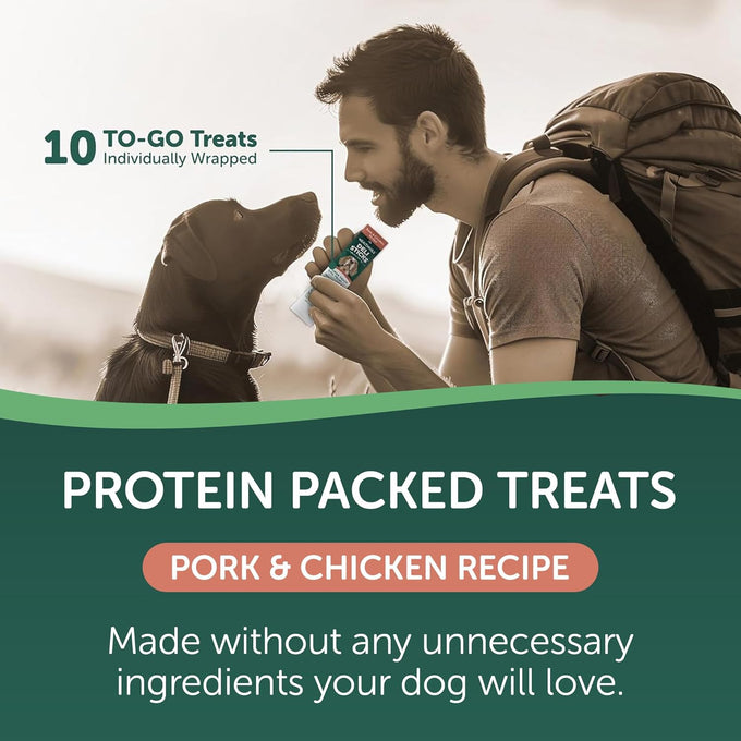 Healthfuls Deli Sticks Pork and Chicken Dog Treats, 10 Count Bag, Gluten-Free, Human-Grade, Soft and Chewy