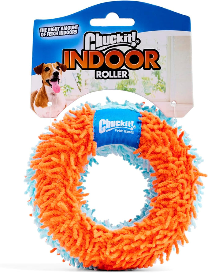 Chuckit! Indoor Fetch Roller Toy for Dogs - Orange and Blue Interactive Dog Toy
