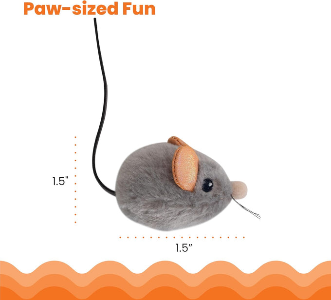 Catstages Squeak Squeak Mouse Cat Toy with Touch-Activated Sound, Catnip, and Soft Plush Gray