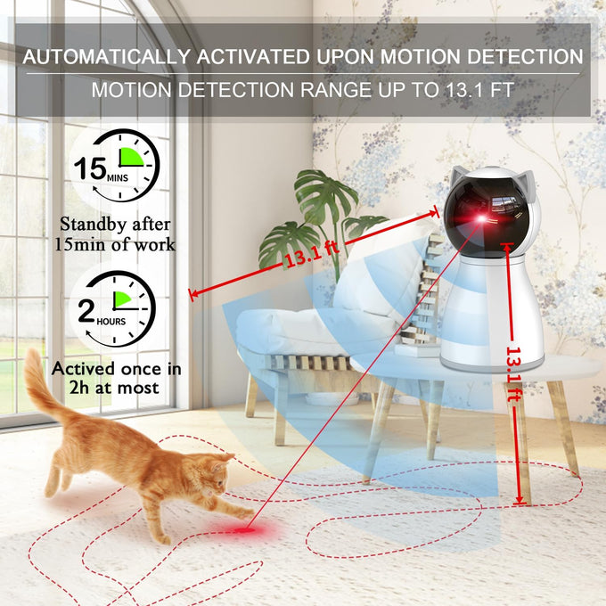 yve life 4th gen laser cat toy for indoor adult cats/kittens with random trajectory and rechargeable battery