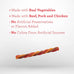 DreamBone triple flavor twisties, 25 count, rawhide-free, real beef, pork, and chicken