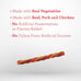 DreamBone triple flavor twisties, 25 count, rawhide-free, real beef, pork, and chicken