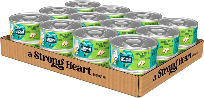 A Strong Heart Canned Wet Cat Food, Chicken & Tuna Dinner Paté - 5.5 oz Cans (Pack of 24), Made in The USA with Real Chicken & Tuna