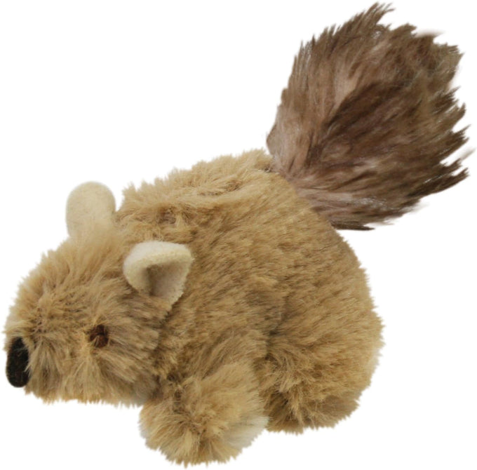 OurPets PlayNSqueak Backyard Squeaking Squirrel Cat Toy for All Breed Sizes