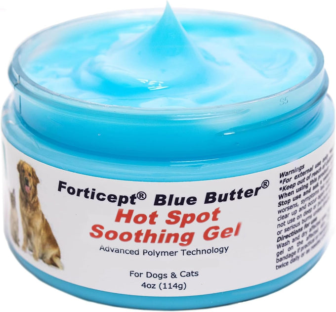 Forticept Blue Butter, hot spot treatment for dogs and cats, veterinary strength anti-itch cream 4oz