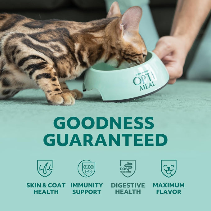 Optimeal 3oz grain free adult cat food wet pouches, high protein premium nutrition with natural European ingredients in savory gravy, pack of 12