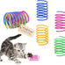 Andiker 12-piece sturdy and heavy plastic interactive cat spiral spring toys for kittens in 4 bright colors